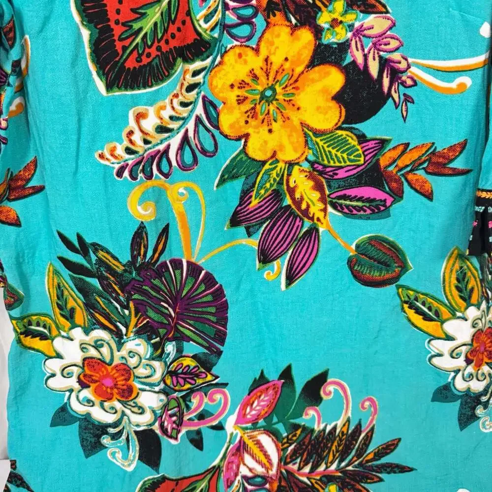 John Mark Floral Embroidered V-Neck Tunic Shift Dress Size M - Picture 4 of 9